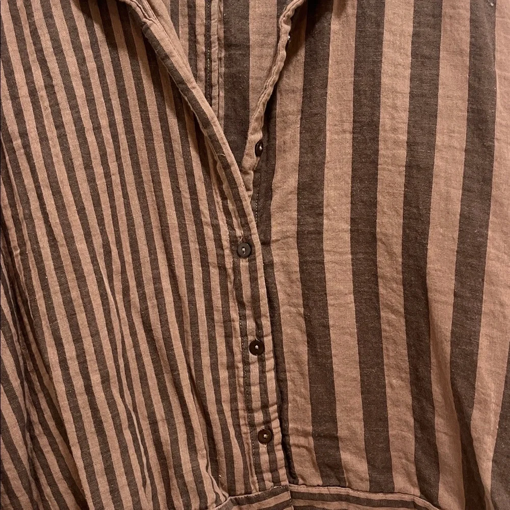 Umgee Brown Striped Casual Shirt - Picture 4 of 5